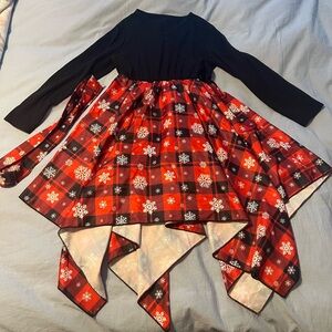 Festive Red and Black Kids Dress
